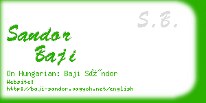 sandor baji business card